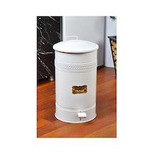 Derinsanal Metal Pedallı Mutfak Banyo 30litre Çöp Kovası Beyaz Tek Ebat Çok Renkli