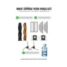Dreame D20 Pro Plus Rld43sd İle Uyumlu 1 Ana Fırça 2 Yan Fırça 2 Filtre 2 Mop 1 Deterjan 2 Toz Torbası 7.0