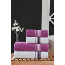 4 Lü Banyo Havlusu Seti Elvin Lila - 70x140 Lila