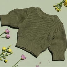 Bisiklet Yaka Basıc Kazak Haki