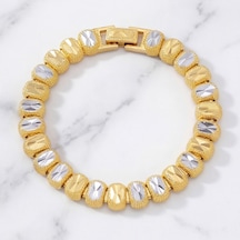 Ferizz Altın Kaplama Lazer Kesim Kadın Bileklik Blk-1014 Gold