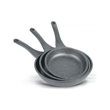 Thermoad 3'lü Gri Tava Seti 20 Cm 24 Cm 28 Cm Gri PKT.THERMOAD.003 Grafit