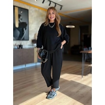 Defymoda Kadın Uzun Kollu Bisiklet Yaka Viskon Iki Iplik Bluz Ve Pantolon Ikili Takım Siyah Defymoda Kadın Uzun Kollu Bisiklet Yaka Viskon Iki Iplik Bluz Ve Pantolon Ikili Takım Siyah