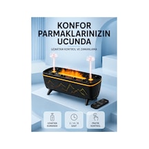 Siyah Aroma Difüzörü Jöle Damla Efektli Hava Nemlendirici Uzaktan Kumandalı Led Işıklı Renkli