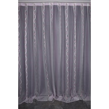 Organze 2550 Krem Renk 5 3 Hazır Dikilmiş Pileli Fon Perde 300 260 Cm