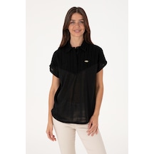 U.S. Polo Assn. Kadın Siyah Polo Yaka Tişört 50300663-VR046