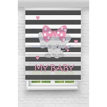 Perdecizade Enxboy Baby Fil Dijital Baskılı Zebra Perde-cocuk Odası-stor Perde Renkli