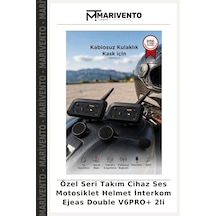 Özel Seri Takım Cihaz Ses Motosiklet Helmet İnterkom Ejeas Double V6pro+ 2li