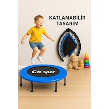 102cm Katlanabilir Trambolin Taşınabilir Egzersiz Mavi Trambolini