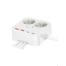 3680w 2'li Priz, 2 Usb Ve 2 Type-c Portlu, 1.4m Kablo, 3.4a Çıkış