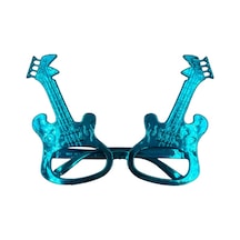 Parti Gözlük Plastik Camsız Gitar Şeklinde Mavi 14x6 Cm