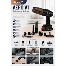 Glanz Aero V1 Kablosuz Araç Süpürgesi 220w 22000pa Güçlü Vakum Ve Üfleme Özellikli Şarjlı Oto Süpürge 0 - 250 Watt