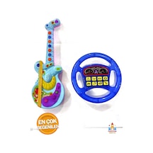 Eğitici Pilli Müzikli Gitar - Türkçe Sesli, Direksiyonlu Erkek Çocuk Oyuncak Model