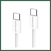 Bezos Konfulon Dc130 2m 60w Type-c To Type-c Örgülü Hızlı Şarj Kablosu - Beyaz Bzs01