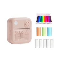 Lemestar D3 Termal Etiket Yazıcı Bluetooth 200dpı - Aı Portre, Fotoğraf, Listeler, El Defteri - 1200mah Pil + 15mm Etiket 5'li + Renkli Kağıt 3'lü + Kalem 12'li Pembe Siyah