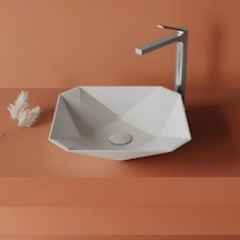 Elmas Beyaz Deliksiz 40 Cm Lavabo İle Estetik 508 Yeşil