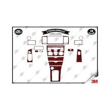 Toyota Corolla 2002-2004 Torpido Konsol Trim Göğüs Maun Kaplama Set 18 Parça Maun Renk