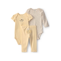 Carter's Kız Bebek Layette 3'lü Body Pantolon Takım Sarı 1v253810