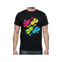 Herşey Nota Renkli Keman Unisex Tshirt 001