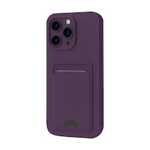 Apple İphone 16 Pro Max Uyumlu Kılıf Kelvin Kartvizitli Silikon - Derin Mor