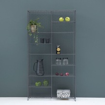 Metal Kitaplık/ Vitrin 150 X 80 Cm Grid Maison Tilleul -  Antrasit