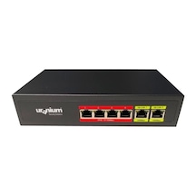 Uranıum Poe-4002-48w 4 Port 10/100 + 2 Port 10/100 Rj45 Uplınk Watch-dog Poe Swıtch Realtek Chıpset