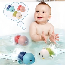 3 Paket Sevimli Yüzme Kaplumbağası Bebekler için Banyo Oyuncakları 1-3 1 Yaş Erkek Kız için Yüzen Kurmalı Oyuncaklar