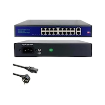 Karer Kr-f1620gbl-a Poe Switch 16 Port + 2 Uplink Gigabit 10/100/1000 Mbps