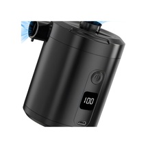 Lyon Dijital Açık Mini Hızlı Pompa Hava Yastağı Yüzme Halkası Kablosuz Taşınabiler Siyah