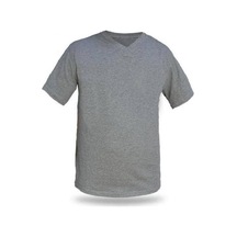 Yazlık V Yaka Kıs Kollu Penye Gri T-shirt L Beden - 3 Lü Paket