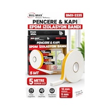 Pencere Kapı İzolasyon Bandı 5 Metre 15x5 Mm Beyaz Hava Sızdırmazlık Bandı Bul-max Epdm