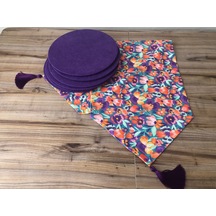 Çiçek Karnavalı Desenli Runner & Supla Çok Renkli
