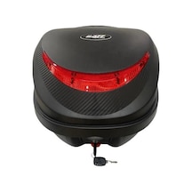 Gaff G32 Carbon Tasarımlı Motosiklet Arka Çanta 32 Litre Sırt Dayamalı Port Bagaj Kilitli Siyah Siyah