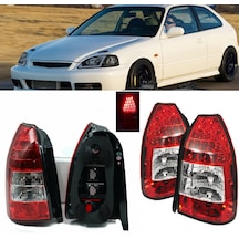 Honda Civic 1996-2001 H.b 3.kapı Kırmızı Beyaz Ledli Stop