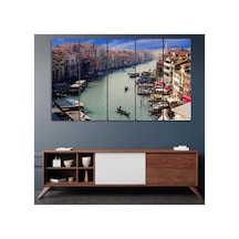 Venedik Büyük Kanal, Kayıklar, İtalya - 5 Parçalı Tablo Görsel - 702504167 Görsel