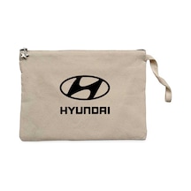Hyundai Black Logo Krem Clutch Astarlı Cüzdan / El Çantası