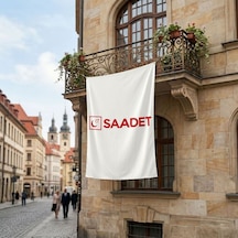 Saadet Partisi Bayrağı Beyaz Premium Raşel Kumaş 150x225 Cm Diğer