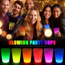 Glow Partisi Bardakları 6 Renk 6 Adet 1.5 Oz 4.5 X 6.5 Cm - Ayho-874092