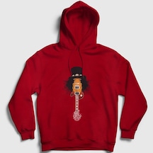 Presmono Unisex Guitar Guns N' Roses Slash Kapüşonlu Sweatshirt Kırmızı