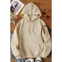 Uyguntarz Rahat Kalıp Unisex Oversize Sweatshirt Bej