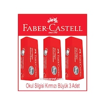 Faber Castell Okul Silgisi Kırmızı Büyük 3 Adet