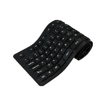 Carrier 108 Tuş Usb Silikon Esnek Katlanabilir Klavye Siyah