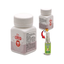 Cy-relief 2 Kutu Amerikan Kızılcığı Ebegümeci Adaçayı C Vitamini Esktarlarıyla Erkeğe Özel Destekleme + Çörek Otu Masaj Yağı 30 Ml