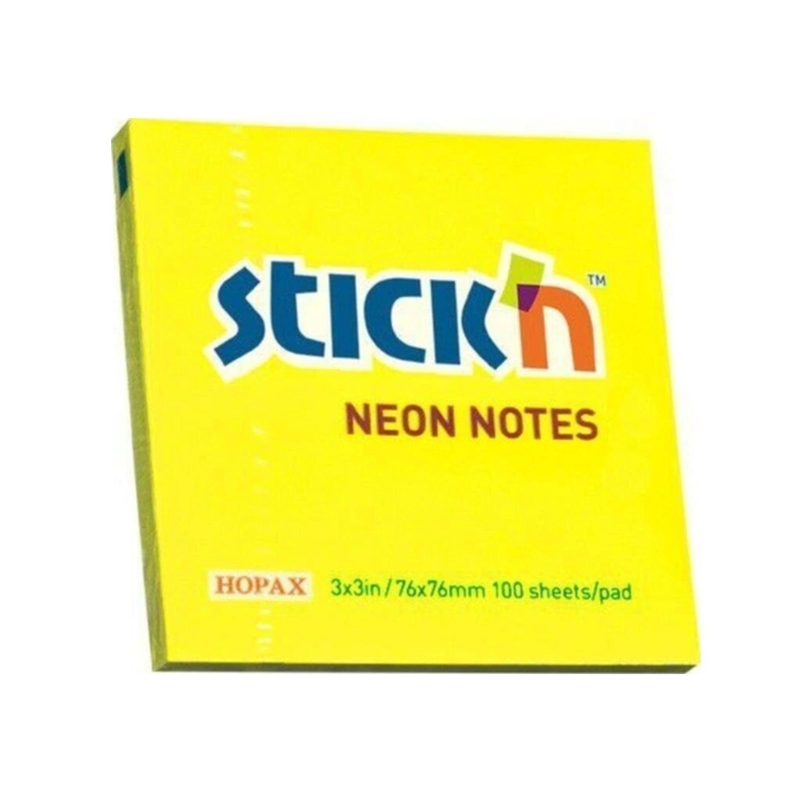 Hopax Stıckn Yapışkanlı Not Kağıdı 100 Yaprak 76x76 Mm Fosforlu Sarı Karışık