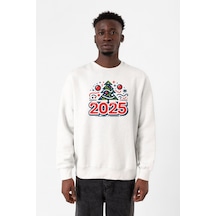 Happy New Year 2025 Essential Happy New Year 2025 Essential Beyaz Erkek 2ip Sweatshirt 001