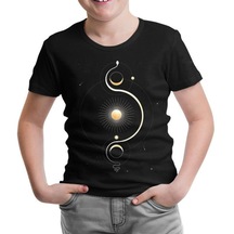 Güneş Yörünge Siyah Çocuk Tshirt
