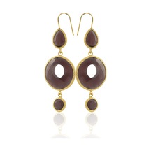 Kadir Jewellery 22 Ayar Altın Kaplama Kadın Sallantılı Küpe -el İşçiliği Ve Hipoalerjenik Küpe Kehribar 68550822