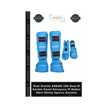 Özel Üretim Krkor-100 Blue-m Karate Kaval Koruyucu M Beden Mavi Dövüş Sporcu Koruma