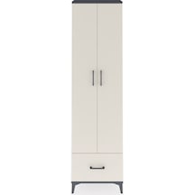 Arges Dolap 5 Raflı Tek Çekmeceli 2 Kapaklı 60x30x221 Antrasit-aytaşı Antrasit