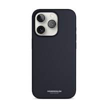 Vonmahlen Apple Uyumlu iPhone 15 Pro Max Magsafe Silikon Kılıf Lacivert